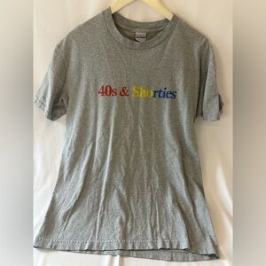 Y2K 40s & Shorties Tee L Gray Google Colors Parody Internet Streetwear Rare